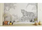 Chic Black and White Leopard Print Wallpaper