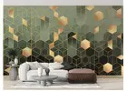 Modern Green Hexagonal Pattern Mural – Symmetry and Style