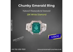 Buy Chunky Emerald Diamond Ring Online in London at Best Price