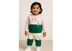 I’m the Best Green & Pink Bunny Co-ord Set for Girls
