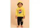 Yellow Teddy Hoodie Set for Boys – Winter Wear
