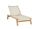 Luxury White Braid Sunbed with Natural Teak Finish