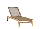 Luxury Teak Outdoor Sunbed with Coral Braid Finish
