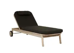 Luxury Outdoor Relaxation with Normandy Sunbed in Charcoal Aged Teak