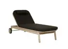 Luxury Outdoor Relaxation with Normandy Sunbed in Charcoal Aged Teak