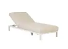 Luxury Round Outdoor Sunbed with Canvas White Finish