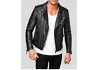 Purchase Ambrose Black Quilted Lambskin Leather Jacket from NYC Leather Jackets
