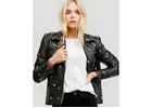 Purchase Khloe Black Studded Leather Jackets NYC Leather Jackets Online