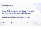 Local SEO Strategies Used by a Financial Advisor Marketing Agency in Canada