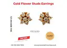 Buy Elegant Gold Flower Diamond Stud Earrings UK
