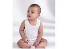 Organic Cotton Spot Blue & Grey Singlet Bodysuit
