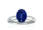 Buy Traditional Oval Untreated Blue Sapphire Solitaire Ring